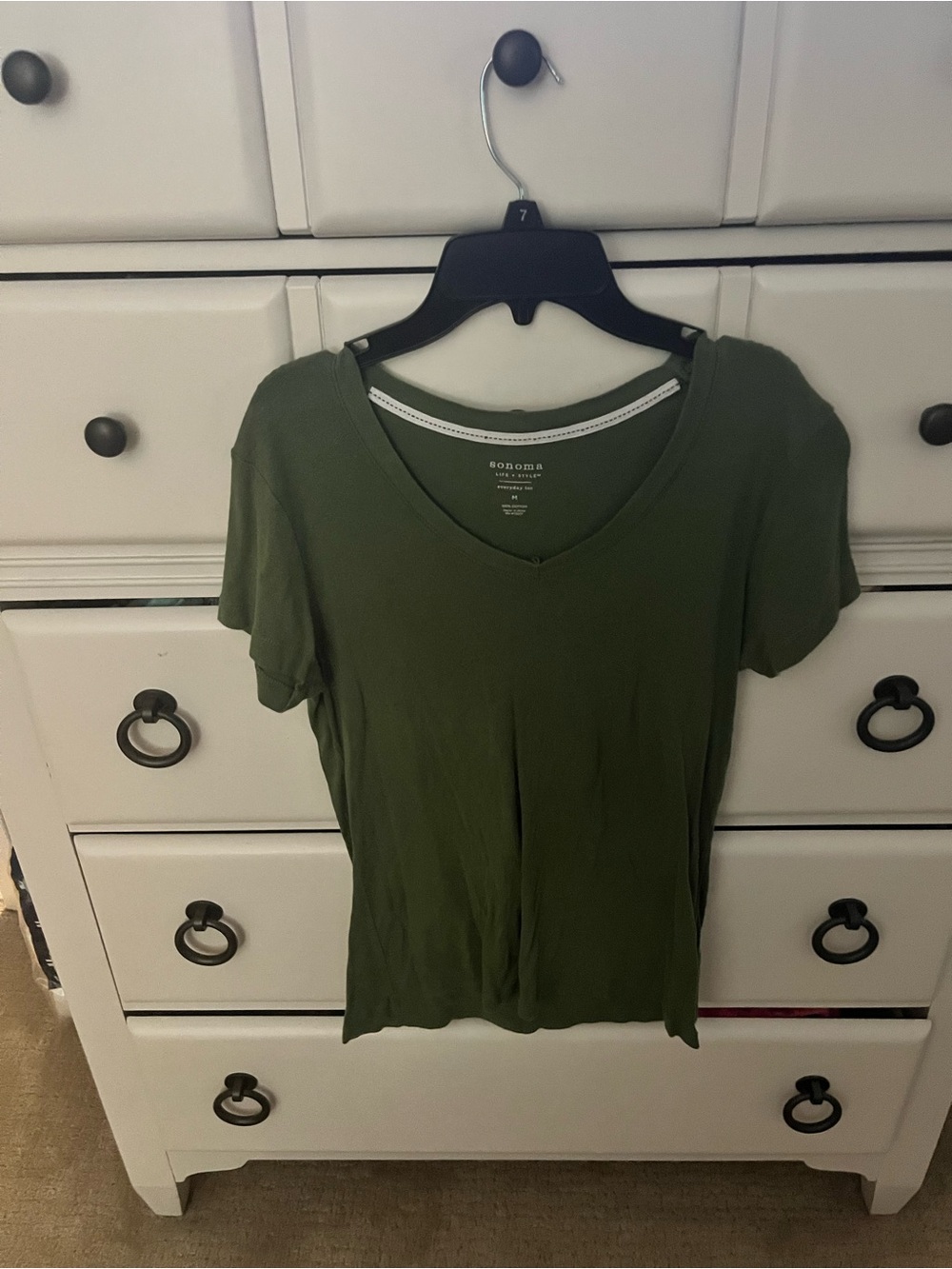 Sonoma Olive Green V-Neck Short Sleeve Tee